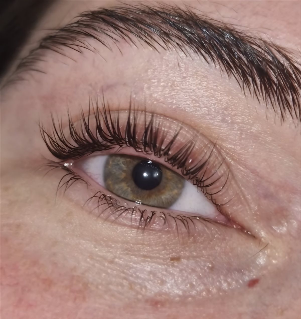 Cils rehaussés et sourcils, œil ouvert